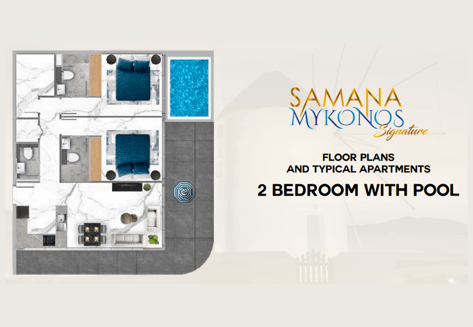 Samana Mykonos 2 Bedroom with Pool – Truss