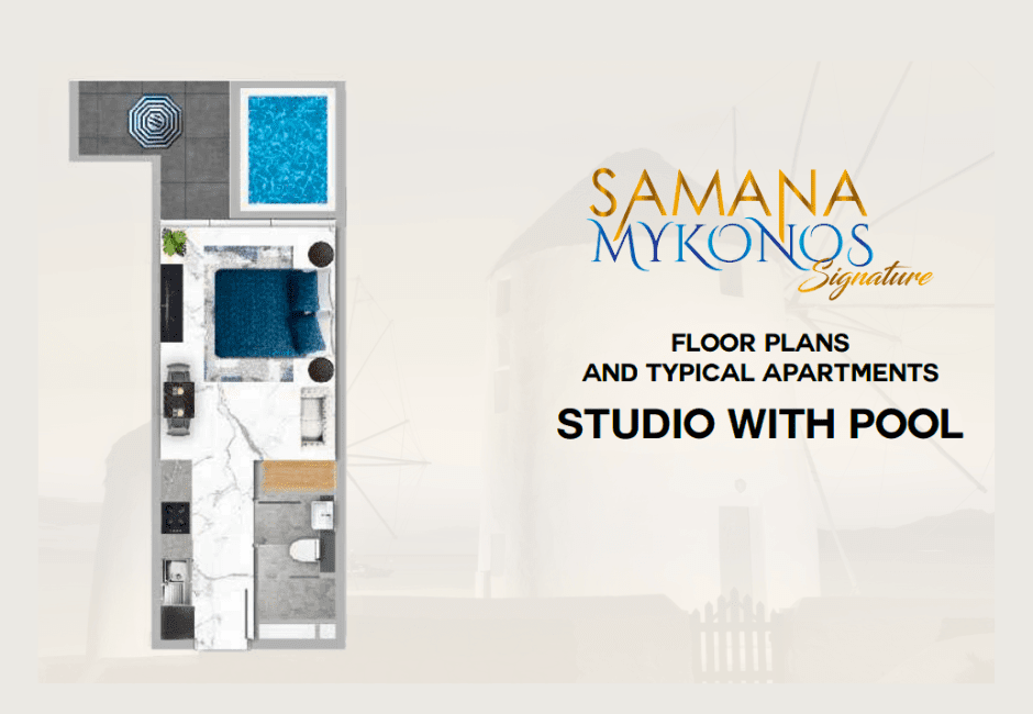 Samana Mykonos Studio with Pool