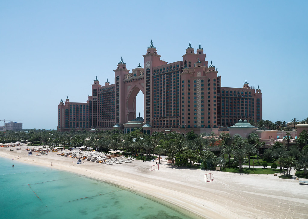 View of Atlantis The Palm luxurious resort on Dubai's Palm Jumeirah